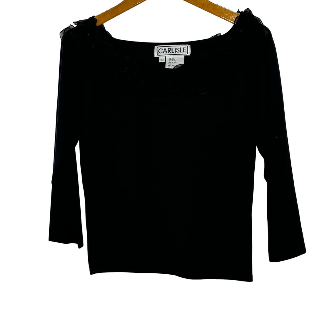 Carlisle silk blend ruffle neck top